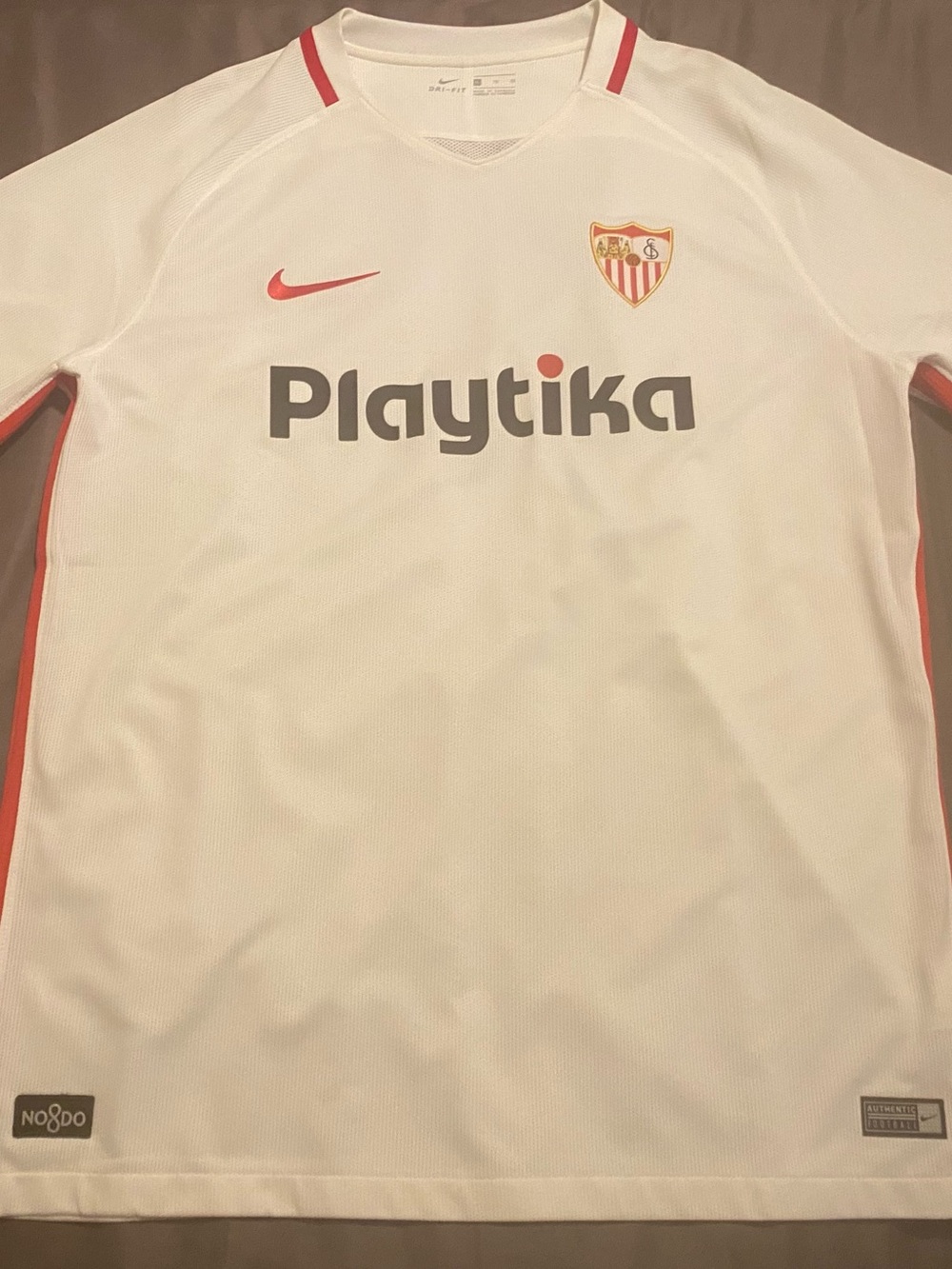 Nike White and Red Sevilla FC Spain Soccer Jersey